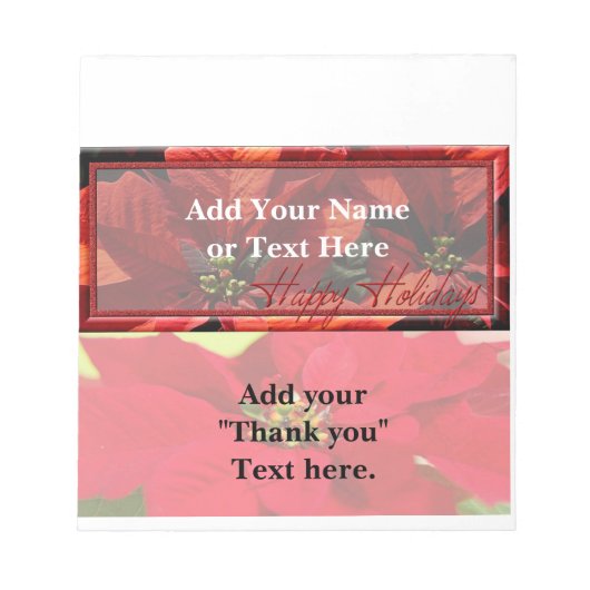 クリスマスホリデーポアゼティアスキャンディバーラッパー ノートパッド (正面)