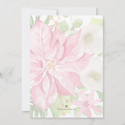 クリスマスホリデーポインセチアフローラ招待状 (裏面)