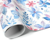 クリスマスホリデーポインセチア花パターン ラッピングペーパー (ロールコーナー)