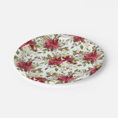 クリスマスホリデーポインセティアフラワーウィンターフローラ ペーパープレート (アングル)