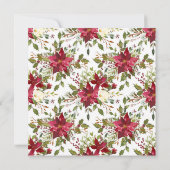 クリスマスホリデーポインセティアフラワーブライダルシャワー 招待状 (裏面)
