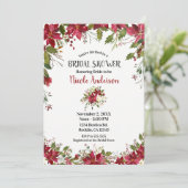 クリスマスホリデーポインセティアフラワーブライダルシャワー 招待状 (スタンド正面)