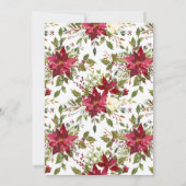 クリスマスホリデーポインセティアフラワーブライダルシャワー 招待状 (裏面)