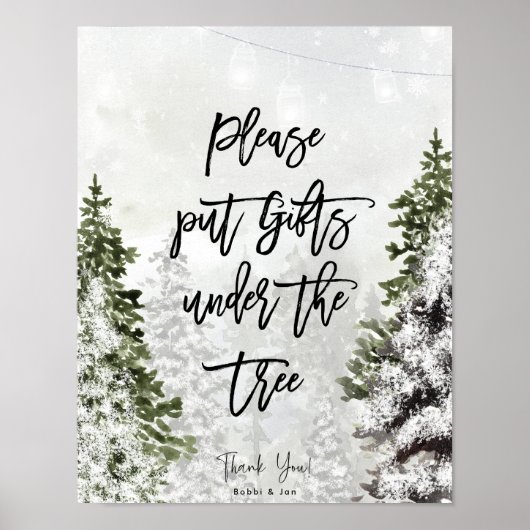 クリスマスホリデーポスターの下に贈り物を置く ポスター (正面)