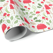 クリスマスホリデーマッシュルーム ラッピングペーパー (ロールコーナー)