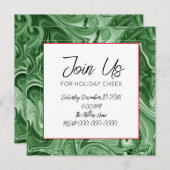 クリスマスホリデーマーブルスワール文字フェスティバル 招待状 (正面/裏面)