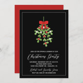 クリスマスホリデーミステレトーグリーンリーパーティー招待状 (正面/裏面)