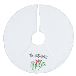 クリスマスホリデーミストレトーネームフェスティバルレッドグリーン フェイクリネンツリースカート