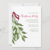 クリスマスホリデーミストレトーボタニカルグリーン 招待状 (正面)