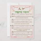 クリスマスホリデーミュージックシート招待状 招待状 (正面)