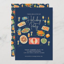 クリスマスホリデーミールホリデーパーティー 招待状