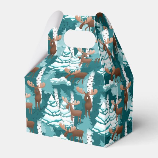 クリスマスホリデームースのパーティーのお願いボックス フェイバーボックス (正面サイド)