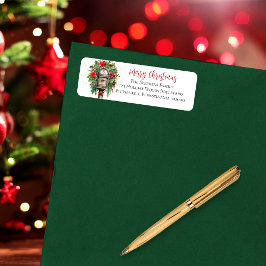 クリスマスホリデーメールボックスフローラモノグラム ラベル