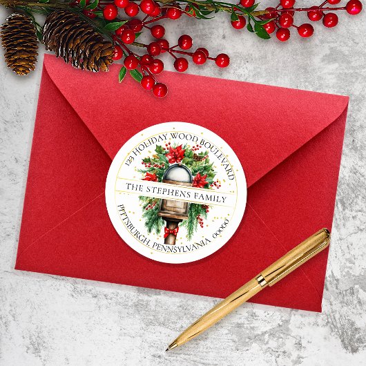 クリスマスホリデーメールボックスフローラ差出人住所 ラウンドシール