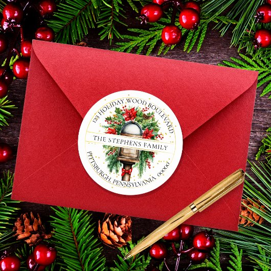 クリスマスホリデーメールボックスフローラ差出人住所 ラウンドシール