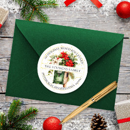 クリスマスホリデーメールボックスフローラ差出人住所 ラウンドシール