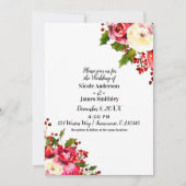 クリスマスホリデーモダンウィンターウェディングフローラ 招待状 (正面)