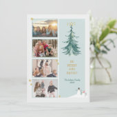 クリスマスホリデーモダンミニマルグリーティングカード サンキューカード (スタンド正面)