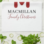 クリスマスホリデーモノグラム〔雄ジカの〕枝角マッチングファミリー キッチンタオル (折り畳み)