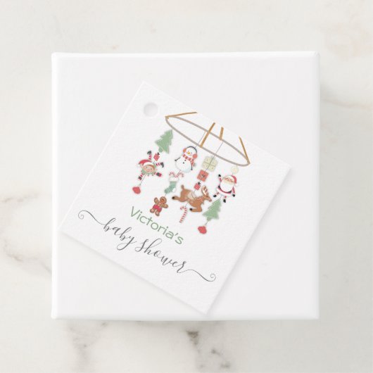 クリスマスホリデーモバイルベビーシャワー フェイバータグ (インサイチュ)