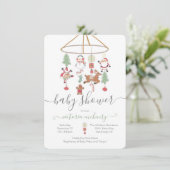 クリスマスホリデーモバイルベビーシャワー 招待状 (スタンド正面)