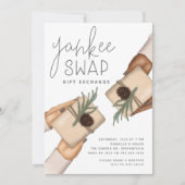 クリスマスホリデーヤンキースワップギフト交換パーティー 招待状 (正面)