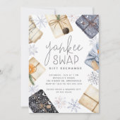 クリスマスホリデーヤンキースワップギフト交換パーティー 招待状 (正面)