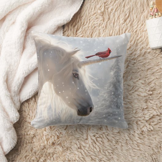 クリスマスホリデーユニコーンウィンターマジカ クッション (ブランケット)