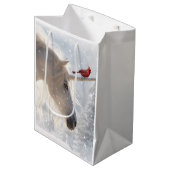 クリスマスホリデーユニコーン（鳥）ショウジョウコウカンチョウビューティフル ミディアムペーパーバッグ (正面アングル)