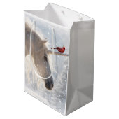 クリスマスホリデーユニコーン（鳥）ショウジョウコウカンチョウビューティフル ミディアムペーパーバッグ (裏面アングル)