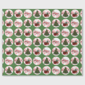 クリスマスホリデーラッピング紙グリーン ラッピングペーパー (フラット)