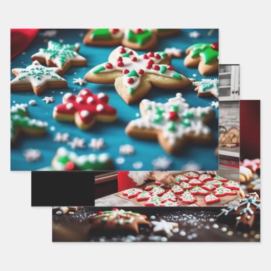 クリスマスホリデーラッピング紙セット3 ラッピングペーパーシート (セット)