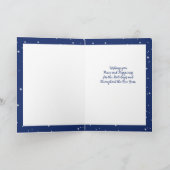 クリスマスホリデーラビットブルーホワイトピースイヤー シーズンカード (内部)