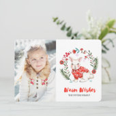 クリスマスホリデーラビット | フォト招待状 招待状 (スタンド正面)