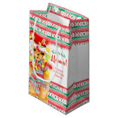 クリスマスホリデーラマ水の色のパターンカスタム スモールペーパーバッグ (正面アングル)