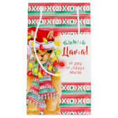 クリスマスホリデーラマ水の色のパターンカスタム スモールペーパーバッグ (正面)