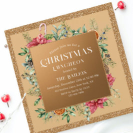 クリスマスホリデーランチョンホテルグリッターウィンターフローラ 招待状