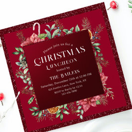 クリスマスホリデーランチョンホテルグリッターウィンターフローラ 招待状