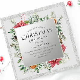 クリスマスホリデーランチョンホテルグリッターウィンターフローラ 招待状