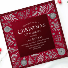 クリスマスホリデーランチョンホテルグリッターウィンターフローラ 招待状