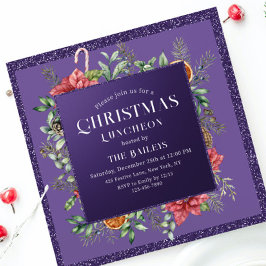 クリスマスホリデーランチョンホテルグリッターウィンターフローラ 招待状