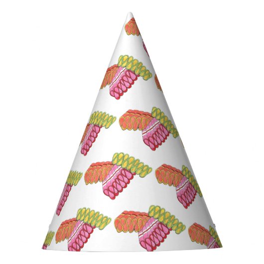 クリスマスホリデーリボンキャンディクリスマスグルメプリント パーティーハット (正面)