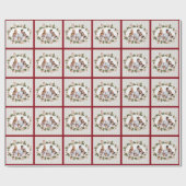 クリスマスホリデーリースカスタム写真 ラッピングペーパー (フラット)