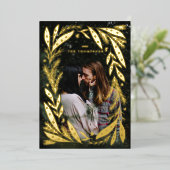 クリスマスホリデーリースフレームデザイン 箔シーズンカード (立ち正面)