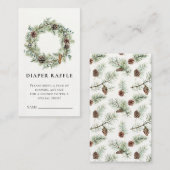 クリスマスホリデーリースベビーシャワー エンクロージャーカード (正面/裏面)