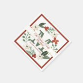 クリスマスホリデーリースモノグラム | クリスマスの名前 スタンダードカクテルナプキン (角)