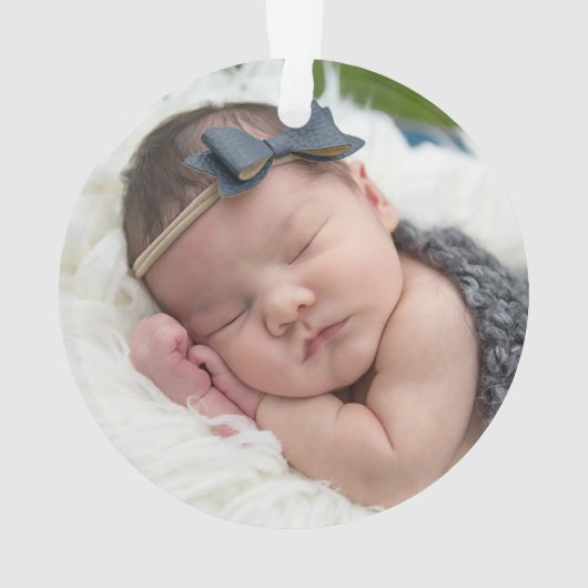 クリスマスホリデーリース初めてのクリスマス写真 オーナメント (裏面)