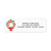 クリスマスホリデーリース差出人住所 ラベル (正面)