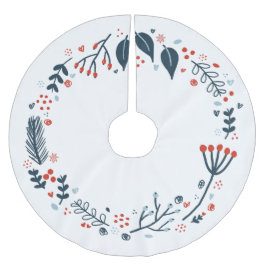 クリスマスホリデーリース赤と青 ブラッシュドポリエステルツリースカート