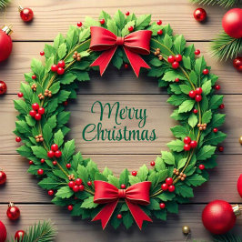 クリスマスホリデーリース シーズンポストカード